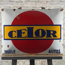 Plaque émaillée CELOR 22x16,9" (56x43cm) unique collecteur d'huile de voiture...
