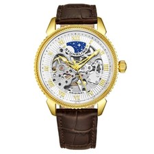 Montre Pour Homme Stuhrling 3983 2 Automatique Squelette En Cuir Brun