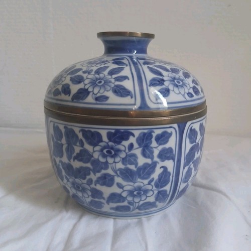 Pot couvert céramique bleu - pot,