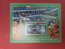 Djibouti 55f Aviation MNH neuf PA233 1987 Bloc Luxe IMPERF ND