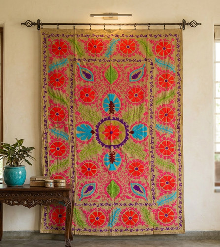 Vibrant embroidered suzani - vibrant,