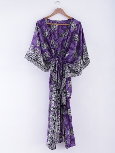 Robe kaftan soie pure - robe,