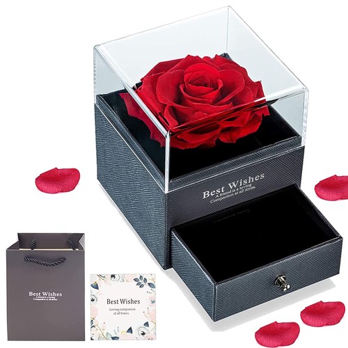 Boîte rose éternelle avec - rose,