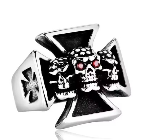 Bague chevaliere biker tete - tete, de
