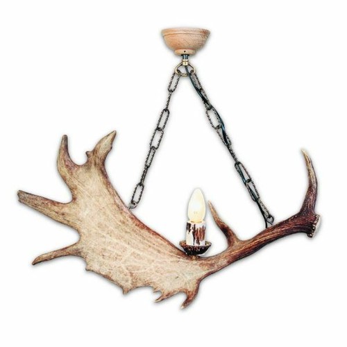 Lustre avec vrai bois daim - lustre, de