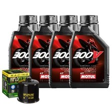Set Entretien Huile Motul 300V 15W50 Pour Suzuki Quad Lt-a700 X King 2005>2008