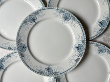 Faïence U&C Sarreguemines  Art Déco (1920) 10 Assiettes à Dessert Germaine