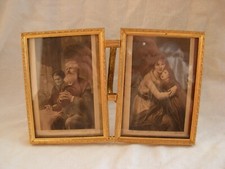 ANTIQUE FRENCH GILT BRONZE BRASS DOUBLE PHOTO FRAME,LATE 19th CENTURY.