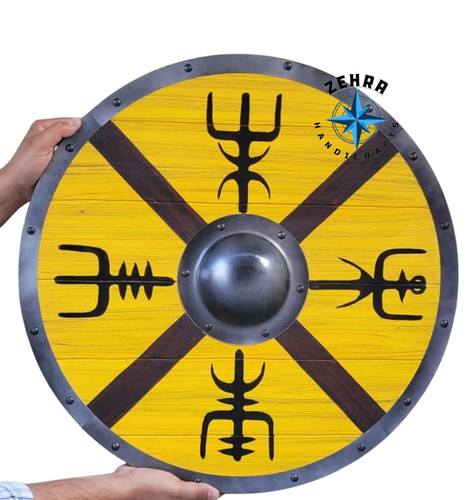 Bouclier bois viking rond - en,