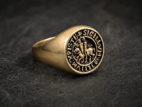 Bague chevalière laiton - , sceau