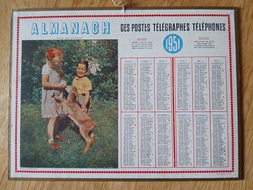 Calendrier ptt almanach de - ptt,