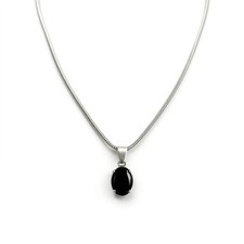 Collier pendentif en onyx noir