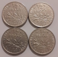 lot : 4 pièces 1/2 franc
