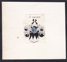 Zand Zant Zandt Blason Écu Heraldique Gravure 17E Siècle