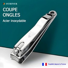 Coupe-ongles Professionnel en acier inoxydable 7 CM, bord incurvé+ lime