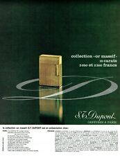 publicité Advertising 1021 1965   S.T Dupont  briquet collection "Or massif "