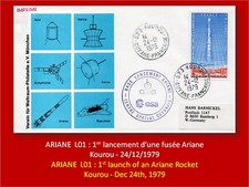 ARIANE L01 1er lancement 1st flight Space cover KOUROU 24/12/1979