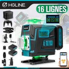 Niveau Laser Chantier Autonivelant 360° Lazer Niveaux 4D 16 Lignes Laser LED