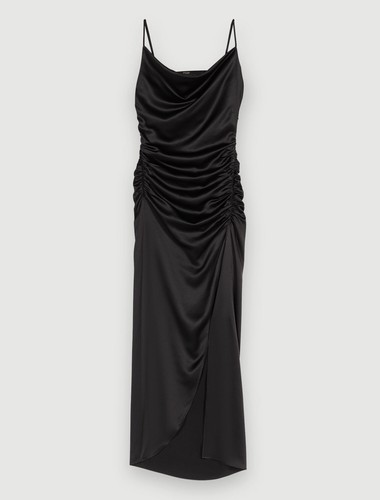 Maje robe longue drapée - robe,