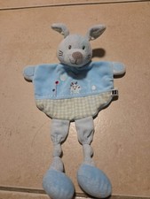 Doudou plat lapin bleu tex - lapin,