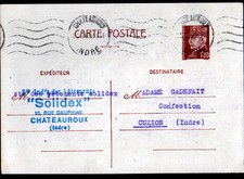 CHATEAUROUX (36) VETEMENTS INDUSTRIELS "SOLIDEX" Carte d'entreprise en 1943