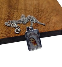 Collier pendentif médaille pendentif Madone en argent sterling 925 Notre Dame...