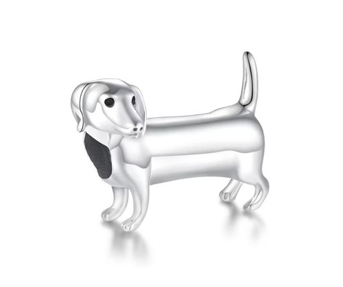Charm chien teckel argent 925 - charm,