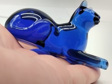 Figurine chat verre - chat, bleu