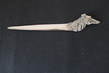coupe papier, ouvre lettre chien lévrier, orfèvre VALENTI SPAIN, vintage