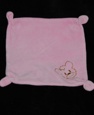 Doudou carré plat rose tête