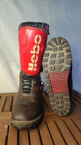 Botte moto cuir trial - cuir, hebo