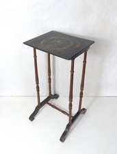 table d'appoint sellette ancienne en bois laqué décor oriental XIX/XXème