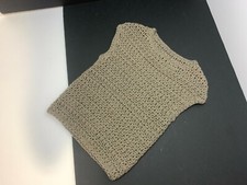 Brown Infant Girl Open Stitch Bateau Neck Sleeveless Sweater Top Handmade Croche