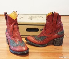 Boots Mexicana Femme – Cuir Rouge Patiné – Style Western Rock ???