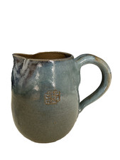 pichet  verseuse asiatique en grès émaillé signé poterie artisanat