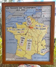 ancienne carte  géographie Rossignol progrès transport et industrie