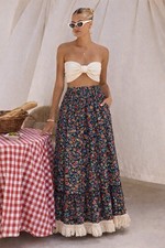 Maxi jupe à franges Moschino