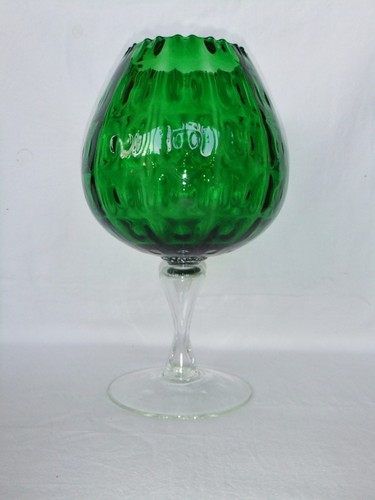 Vase vintage sur pied - , verre