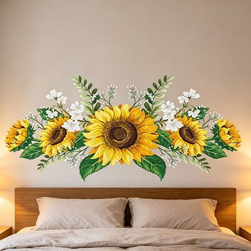 Autocollant mural tournesol