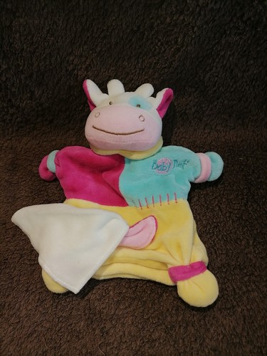 Doudou marionnette vache rose - doudou,