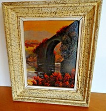 TABLEAU PAYS BASQUE SIGNE DURANTOU ANCIEN PONT SUR LA NIVE