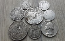 lot de 8 monnaie ARGENT etrangere 44 grammes brut