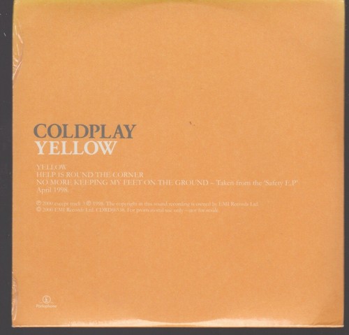 Coldplay yellow promo - yellow, cd