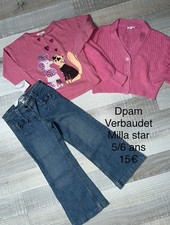 DPAM Verbaudet Milla Star 5 / 6 Ans Fille : T Shirt ecureuil + Gilet Et Jean