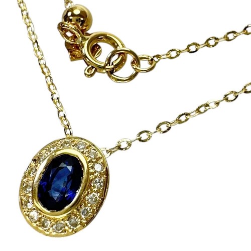 Collier saphir ct diamant - saphir,