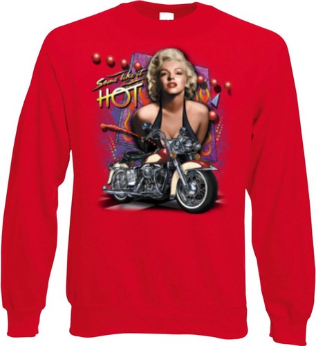 Sweat rouge avec motard - sweat,