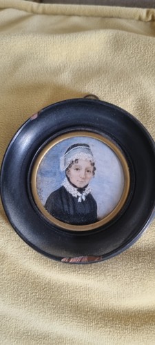 Portrait miniature ancien - miniature,