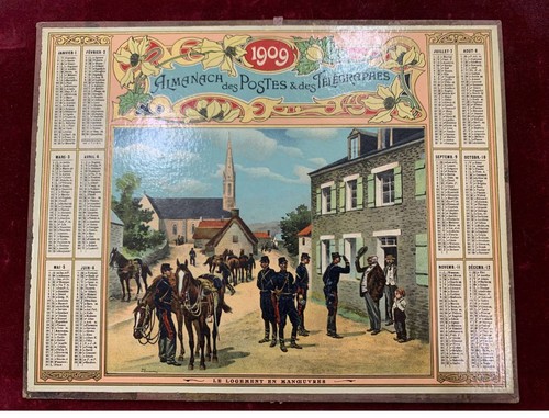 Calendrier almanach ptt - ptt, 1909