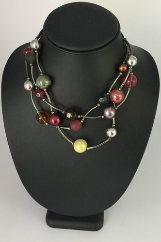 Collier triple rang - boules, de