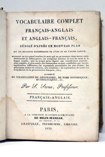Livre ancien dictionnaire - livre,